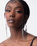 Focused Fringe - Black Earrings - Paparazzi Accessories Earrings Bedazzle Me Pretty Mobile Fashion Boutique