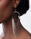 Focused Fringe - Black Earrings - Paparazzi Accessories Earrings Bedazzle Me Pretty Mobile Fashion Boutique