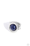 Folded Flair - Blue Ring - Paparazzi Accessories Ring Bedazzle Me Pretty Mobile Fashion Boutique