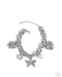 Folklore Frenzy - White Bracelet - Paparazzi Accessories Bracelet Bedazzle Me Pretty Mobile Fashion Boutique