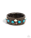 Folksy Fame - Brass Bracelet - Paparazzi Accessories Bracelet Bedazzle Me Pretty Mobile Fashion Boutique