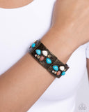 Folksy Fame - Brass Bracelet - Paparazzi Accessories Bracelet Bedazzle Me Pretty Mobile Fashion Boutique