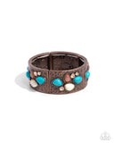 Folksy Fame - Copper Bracelet - Paparazzi Accessories Bracelet Bedazzle Me Pretty Mobile Fashion Boutique