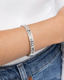 Football Mom - Silver Bracelet - Paparazzi Accessories Bracelet Bedazzle Me Pretty Mobile Fashion Boutique