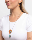 Force of Habit - Orange Necklace - Paparazzi Accessories Necklace Bedazzle Me Pretty Mobile Fashion Boutique