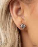 Forceful Facets - Black Post Earrings - Paparazzi Accessories Post Earrings Bedazzle Me Pretty Mobile Fashion Boutique