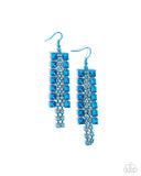 Forceful Fringe - Blue Earrings - Paparazzi Accessories Earrings Bedazzle Me Pretty Mobile Fashion Boutique