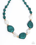 Forever Feature - Green Necklace - Paparazzi Accessories Necklace Bedazzle Me Pretty Mobile Fashion Boutique