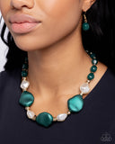 Forever Feature - Green Necklace - Paparazzi Accessories Necklace Bedazzle Me Pretty Mobile Fashion Boutique