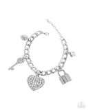 Fortified Fashion - White Bracelet - Paparazzi Accessories Bracelet Bedazzle Me Pretty Mobile Fashion Boutique
