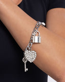 Fortified Fashion - White Bracelet - Paparazzi Accessories Bracelet Bedazzle Me Pretty Mobile Fashion Boutique