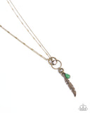 Foundation Stone - Brass Necklace - Paparazzi Accessories Necklace Bedazzle Me Pretty Mobile Fashion Boutique