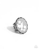 FOWL Language - Silver Ring - Paparazzi Accessories Ring Bedazzle Me Pretty Mobile Fashion Boutique