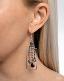 Framed Feature - Silver Earrings - Paparazzi Accessories Earrings Bedazzle Me Pretty Mobile Fashion Boutique