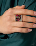 Framed Finess - Multi Ring - Paparazzi Accessories Ring Bedazzle Me Pretty Mobile Fashion Boutique