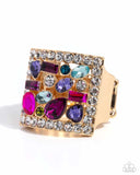 Framed Finess - Multi Ring - Paparazzi Accessories Ring Bedazzle Me Pretty Mobile Fashion Boutique