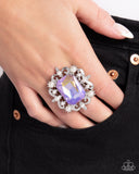 Framed Flourish - Purple Ring - Paparazzi Accessories Ring Bedazzle Me Pretty Mobile Fashion Boutique