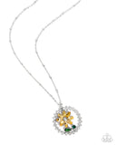 Framing Florals - Yellow Necklace - Paparazzi Accessories Necklace Bedazzle Me Pretty Mobile Fashion Boutique