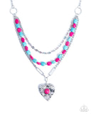 Frankly Flirting - Pink Necklace - Paparazzi Accessories Necklace Bedazzle Me Pretty Mobile Fashion Boutique