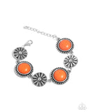 Fredonia Flower Patch - Orange Bracelet - Paparazzi Accessories Bracelet Bedazzle Me Pretty Mobile Fashion Boutique