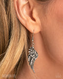 Free-Spirited Fable - White Earrings - Paparazzi Accessories Earrings Bedazzle Me Pretty Mobile Fashion Boutique