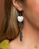 Free-Spirited Fame - White Earrings - Paparazzi Accessories Earrings Bedazzle Me Pretty Mobile Fashion Boutique