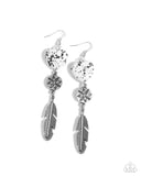 Free-Spirited Fame - White Earrings - Paparazzi Accessories Earrings Bedazzle Me Pretty Mobile Fashion Boutique