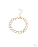 Freethinking Finish - Gold Bracelet - Paparazzi Accessories Bracelet Bedazzle Me Pretty Mobile Fashion Boutique