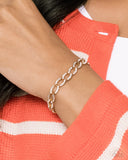 Freethinking Finish - Gold Bracelet - Paparazzi Accessories Bracelet Bedazzle Me Pretty Mobile Fashion Boutique