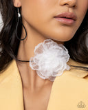French Facade - White Necklace - Paparazzi Accessories Necklace Bedazzle Me Pretty Mobile Fashion Boutique