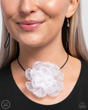 French Facade - White Necklace - Paparazzi Accessories Necklace Bedazzle Me Pretty Mobile Fashion Boutique