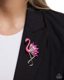 Frenetic Flamingo - Pink Brooch - Paparazzi Accessories Brooch Bedazzle Me Pretty Mobile Fashion Boutique