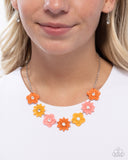 Frenetic Florals - Orange Necklace - Paparazzi Accessories Necklace Bedazzle Me Pretty Mobile Fashion Boutique