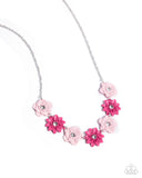 Frenetic Florals - Pink Necklace - Paparazzi Accessories Necklace Bedazzle Me Pretty Mobile Fashion Boutique