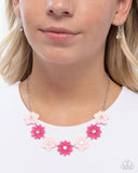 Frenetic Florals - Pink Necklace - Paparazzi Accessories Necklace Bedazzle Me Pretty Mobile Fashion Boutique