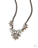 Fresh Facets - Brass Necklace - Paparazzi Accessories Necklace Bedazzle Me Pretty Mobile Fashion Boutique