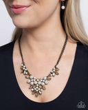 Fresh Facets - Brass Necklace - Paparazzi Accessories Necklace Bedazzle Me Pretty Mobile Fashion Boutique