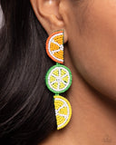 Fresh Fruit - Multi Post Earrings - Paparazzi Accessories Post Earrings Bedazzle Me Pretty Mobile Fashion Boutique