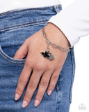 Fright Fan - Silver Bracelet Charm Bracelet - Paparazzi Accessories Bracelet Bedazzle Me Pretty Mobile Fashion Boutique