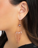 Fringe Fantasy - Copper Earrings - Paparazzi Accessories Earrings Bedazzle Me Pretty Mobile Fashion Boutique
