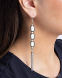 Fringe Fuel - White Earrings - Paparazzi Accessories Earrings Bedazzle Me Pretty Mobile Fashion Boutique