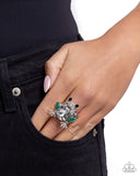 Frog Prince - Green Ring - Paparazzi Accessories Ring Bedazzle Me Pretty Mobile Fashion Boutique