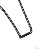 Fully Committed - Black Mens Necklace - Paparazzi Accessories Mens Necklace Bedazzle Me Pretty Mobile Fashion Boutique
