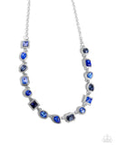 Gallery Glam - Blue Necklace - Paparazzi Accessories Necklace Bedazzle Me Pretty Mobile Fashion Boutique