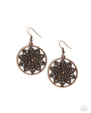 Garden Allure - Copper Earrings - Paparazzi Accessories Earrings Bedazzle Me Pretty Mobile Fashion Boutique