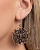 Garden Allure - Copper Earrings - Paparazzi Accessories Earrings Bedazzle Me Pretty Mobile Fashion Boutique