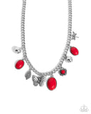 Garden Center - Red Necklace - Paparazzi Accessories Necklace Bedazzle Me Pretty Mobile Fashion Boutique