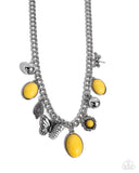 Garden Center - Yellow Necklace - Paparazzi Accessories Necklace Bedazzle Me Pretty Mobile Fashion Boutique