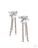 Garden Gain - Brown Post Earrings - Paparazzi Accessories Post Earrings Bedazzle Me Pretty Mobile Fashion Boutique