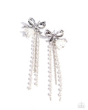 Garden Gain - White Post Earrings - Paparazzi Accessories Post Earrings Bedazzle Me Pretty Mobile Fashion Boutique